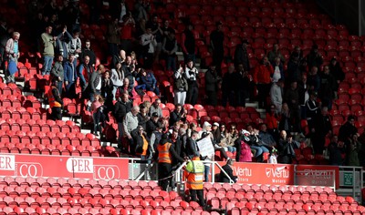 060424 - Middlesbrough v Swansea City - Sky Bet Championship - Swansea City fans after the final whistle