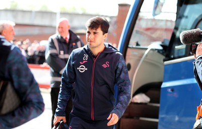 060424 - Middlesbrough v Swansea City - Sky Bet Championship - The Swansea City team arrive