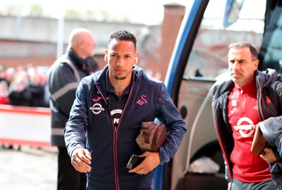 060424 - Middlesbrough v Swansea City - Sky Bet Championship - The Swansea City team arrive