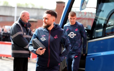 060424 - Middlesbrough v Swansea City - Sky Bet Championship - The Swansea City team arrive