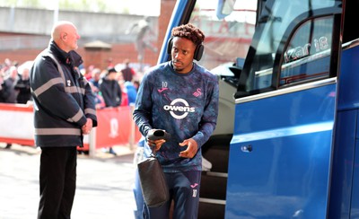 060424 - Middlesbrough v Swansea City - Sky Bet Championship - The Swansea City team arrive