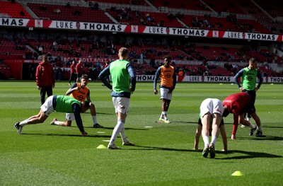 060424 - Middlesbrough v Swansea City - Sky Bet Championship - The Swansea City team arrive and check out the pitch Swansea City players warm up