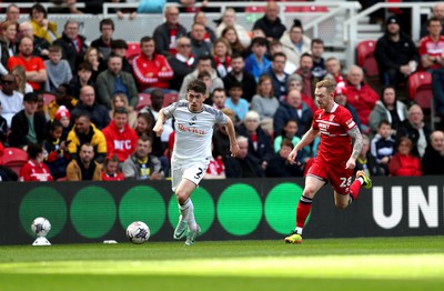 060424 - Middlesbrough v Swansea City - Sky Bet Championship - Lewis O'Brien of Middlesbrough and Josh Key of Swansea City