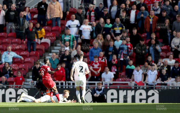 060424 - Middlesbrough v Swansea City - Sky Bet Championship - Emmanuel Latte Lath of Middlesbrough scores his second goal putting his side 2-0 up
