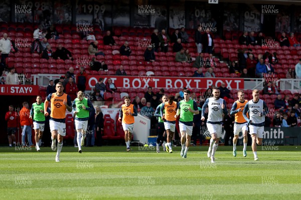 060424 - Middlesbrough v Swansea City - Sky Bet Championship - The Swansea City team arrive and check out the pitch Swansea City players warm up