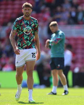 090825 - Middlesbrough v Swansea City - Sky Bet Championship - Swansea City's Cameron Burgess warms up prior to the game