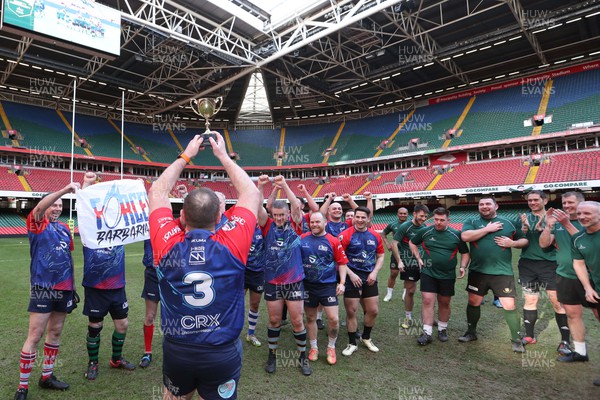 220324 - Military Veterans Hubs - Forces Barbarians celebrate with the trophy 