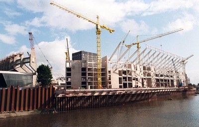 300998 - Millennium Stadium -  Work continues in Cardiff on the home of the 1999 Rugby World Cup