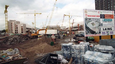 300998 - Millennium Stadium -  Work continues in Cardiff on the home of the 1999 Rugby World Cup