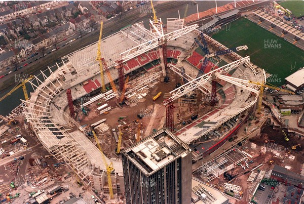 Library Pic  Aerial View of the Millennium Stadium construction.  