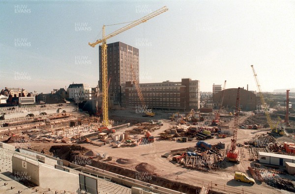 Library Pic - Millennium Stadium Construction  The National Stadium (Cardiff Arms Park) demolition on 24th October 1997.  