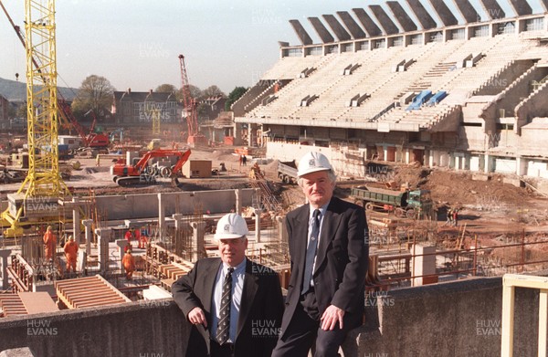 Library Pic - Millennium Stadium Construction  Demolition progress at The National Stadium (Cardiff Arms Park)  on the 5th June 1997.  