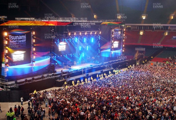 22-01-05. Tsunami Relief Concert  The Tsunami relief concert gets underway at a packed Millennium Stadium  