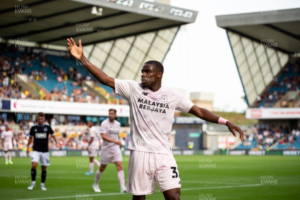 030922 - Millwall v Cardiff City - Sky Bet Championship - Niels Nkounkou of Cardiff City gestures