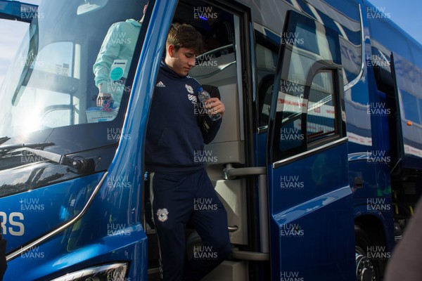120222 - Millwall v Cardiff City - Sky Bet Championship - Cardiff City players arrive at The Den