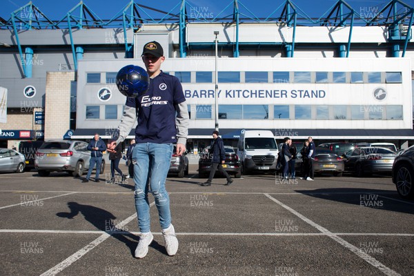 120222 - Millwall v Cardiff City - Sky Bet Championship - Millwall fan pictured