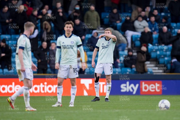 120222 - Millwall v Cardiff City - Sky Bet Championship - Mark McGuinness of Cardiff City gestures