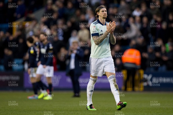 120222 - Millwall v Cardiff City - Sky Bet Championship - Sean Morrison of Cardiff City applauds the fans