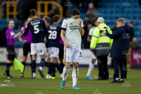 120222 - Millwall v Cardiff City - Sky Bet Championship - Joel Bagan of Cardiff City looks dejected