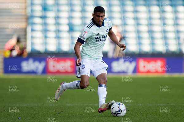 120222 - Millwall v Cardiff City - Sky Bet Championship - Cody Drameh of Cardiff City controls the ball