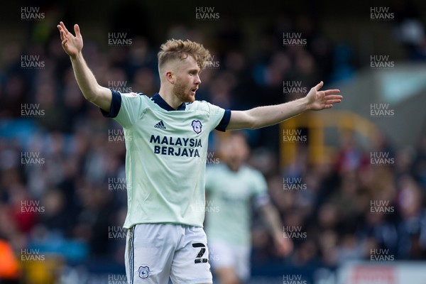 120222 - Millwall v Cardiff City - Sky Bet Championship - Tommy Doyle of Cardiff City gestures