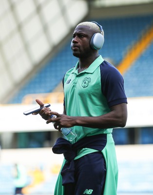 130424 - Millwall v Cardiff City - Sky Bet Championship - Jamilu Collins of Cardiff City walks out onto the pitch ahead of kick-off