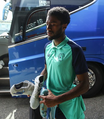 130424 - Millwall v Cardiff City - Sky Bet Championship - Raheem Conte of Cardiff City arrives ahead of kick-off