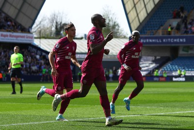 130424 - Millwall v Cardiff City - Sky Bet Championship - Yakou Meite of Cardiff celebrates scoring a goal