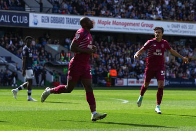 130424 - Millwall v Cardiff City - Sky Bet Championship - Yakou Meite of Cardiff celebrates scoring a goal