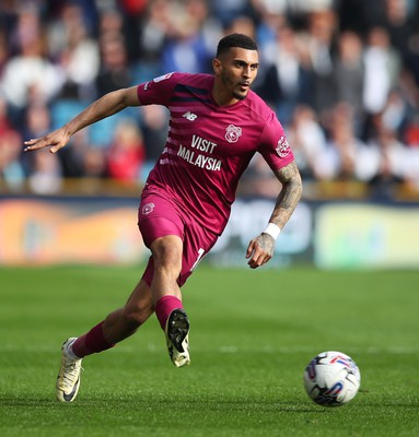 130424 - Millwall v Cardiff City - Sky Bet Championship - Karlan Grant of Cardiff City passes the ball forwards