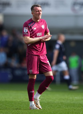 130424 - Millwall v Cardiff City - Sky Bet Championship - David Turnbull of Cardiff City applauds fans after the full-time whistle