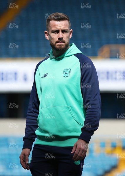 130424 - Millwall v Cardiff City - Sky Bet Championship - Joe Ralls of Cardiff City walks out onto the pitch ahead of kick-off