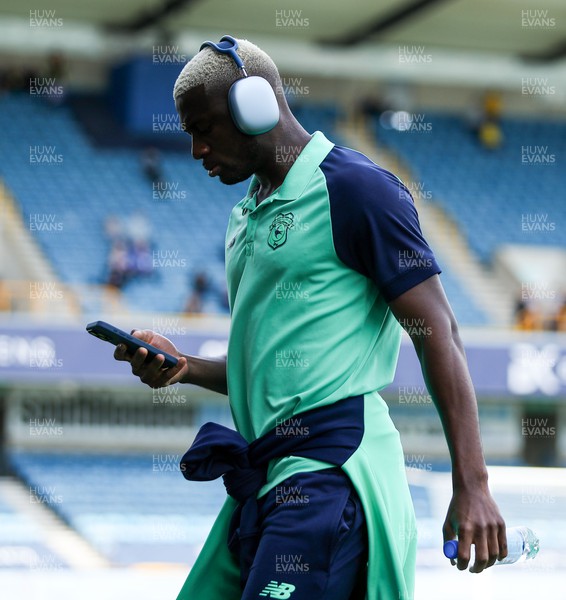 130424 - Millwall v Cardiff City - Sky Bet Championship - Jamilu Collins of Cardiff City walks out onto the pitch ahead of kick-off