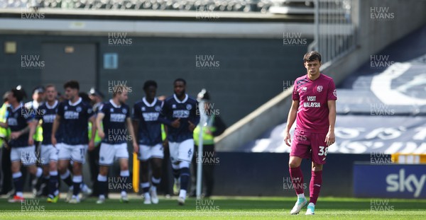 130424 - Millwall v Cardiff City - Sky Bet Championship - Perry Ng of Cardiff City looks dejected after a goal from Michael Obafemi of Millwall
