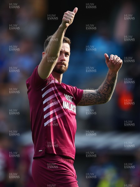 130424 - Millwall v Cardiff City - Sky Bet Championship - Joe Ralls of Cardiff City applauds fans after the full-time whistle