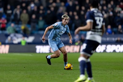 210125 - Millwall v Cardiff City - Sky Bet Championship - Rubin Colwill of Cardiff City in action