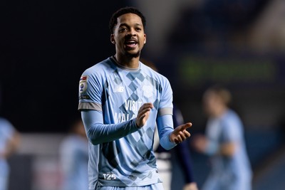 210125 - Millwall v Cardiff City - Sky Bet Championship - Chris Willock of Cardiff City applauds 