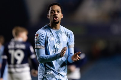 210125 - Millwall v Cardiff City - Sky Bet Championship - Chris Willock of Cardiff City applauds 