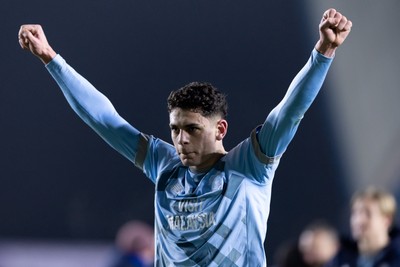 210125 - Millwall v Cardiff City - Sky Bet Championship - Yousef Salech of Cardiff City waves to the fans after the final whistle