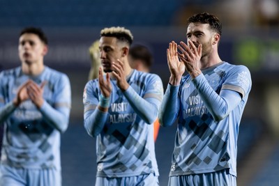 210125 - Millwall v Cardiff City - Sky Bet Championship - Calum Chambers of Cardiff City applauds the fans after the final whistle