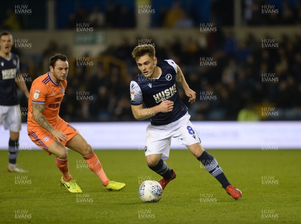 221019 - Millwall v Cardiff City - Sky Bet Championship -  Ben Thompson on the ball for Millwall