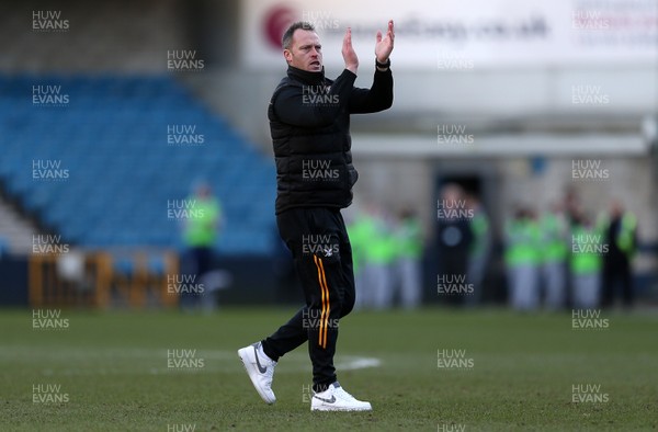 040120 - Millwall v Newport County - FA Cup Round 3 - Newport County Manager Michael Flynn thanks fans at full time