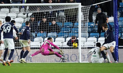 040126 - Millwall v Swansea City, EFL Sky Bet Championship -  Caleb Taylor of Millwall  scores the second goal