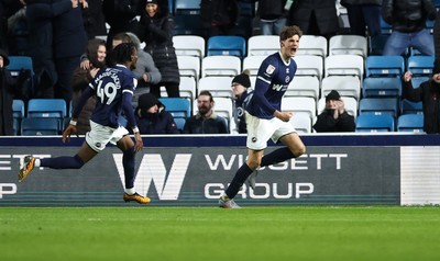 040126 - Millwall v Swansea City, EFL Sky Bet Championship -  Caleb Taylor of Millwall celebrates after he scores the second goal