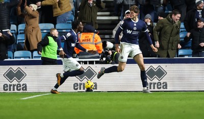 040126 - Millwall v Swansea City, EFL Sky Bet Championship -  Caleb Taylor of Millwall celebrates after he scores the second goal