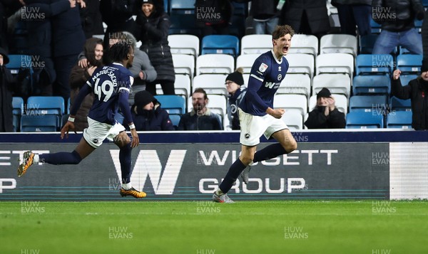 040126 - Millwall v Swansea City, EFL Sky Bet Championship -  Caleb Taylor of Millwall celebrates after he scores the second goal