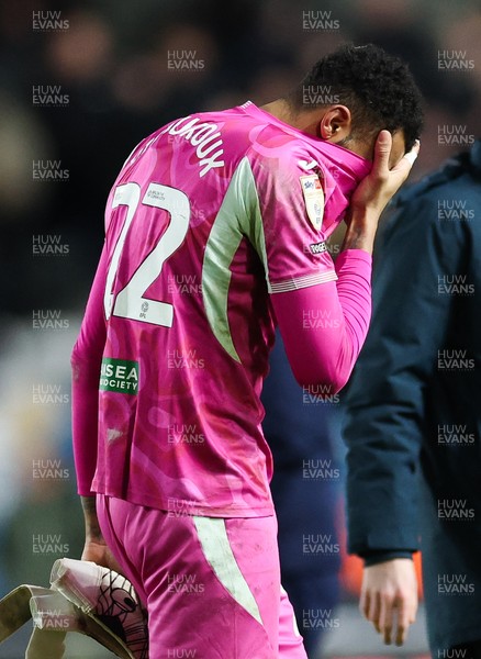 040126 - Millwall v Swansea City, EFL Sky Bet Championship -  Swansea City goalkeeper Lawrence Vigouroux at the end of the match