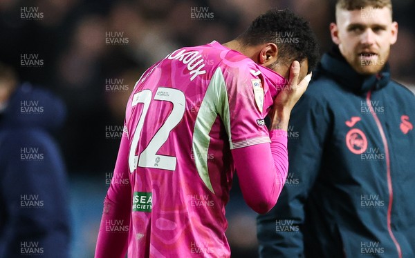 040126 - Millwall v Swansea City, EFL Sky Bet Championship -  Swansea City goalkeeper Lawrence Vigouroux at the end of the match
