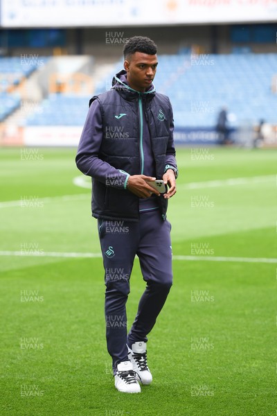 100421 - Millwall v Swansea City - Sky Bet Championship - Morgan Whittaker of Swansea City arrives at the ground