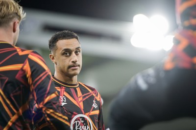 131026 - Millwall v Swansea City - Sky Bet Championship -  Adam Idah of Swansea City warming up